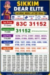 Sikkim Dear Elite Saturday Lottery Result 27-06-26 6 PM