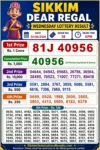Sikkim Dear Regal Wednesday Lottery Result 24-06-26 6 PM