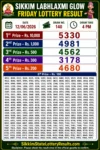 Sikkim Labhlaxmi Glow Friday Lottery Result 12-06-26 4 PM