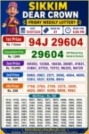 Sikkim Dear Crown Friday Lottery Result 10-07-26 6 PM