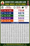 Sikkim Labhlaxmi Glow Friday Lottery Result 31-07-26 4 PM