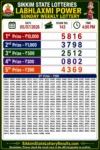 Sikkim Labhlaxmi Power Sunday Lottery Result 05-07-26 4 PM