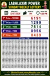 Sikkim Labhlaxmi Power Sunday Lottery Result 12-07-26 4 PM