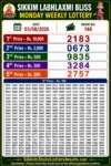 Sikkim Labhlaxmi Bliss Monday Lottery Result 03-08-26 4 PM Sikkim Labhlaxmi Bliss Monday Lottery Result 03-08-26 4 PM